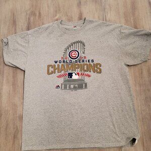 Chicago Cubs MLB 2016 World Series Champions Trophy T shirt - Size XL - Gray